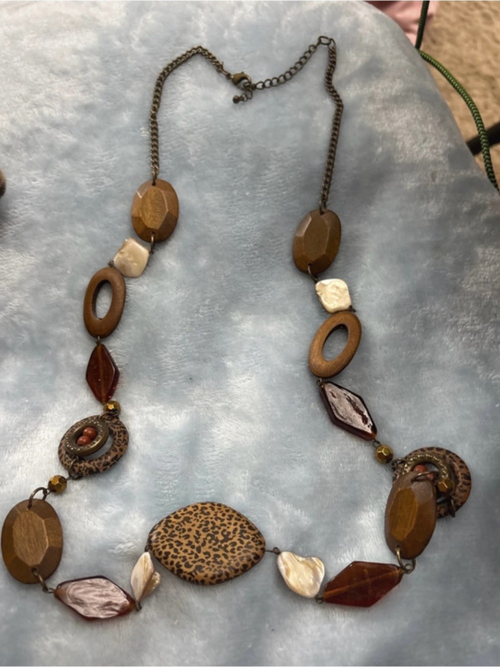 Earth-Tone Statement Necklace with Mixed Beads